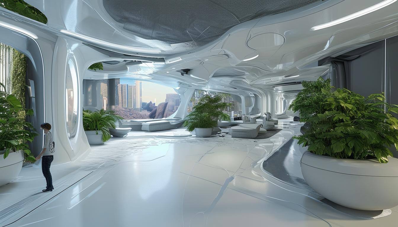 An image of a futuristic, innovative environment captured in a 3D model using Matterport technology